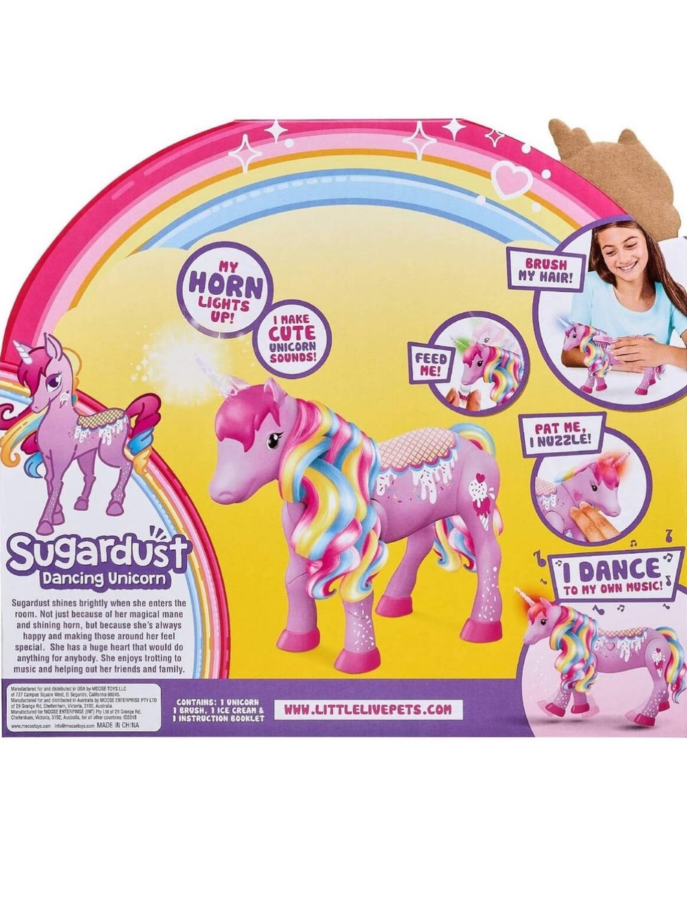 Little Live Pets Sugardust Dancing Unicorn with 2nd unicorn and horse - Picture 4 of 4